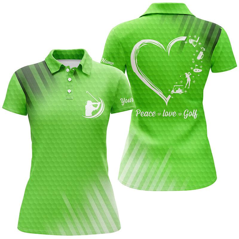 Customized Name Women Golf Polo Shirts, Multi color Women Golf Polo Shirts Peace Love Golf, Personalized Best Women Golf Shirts For Golfers, Golf Lovers - Image 6