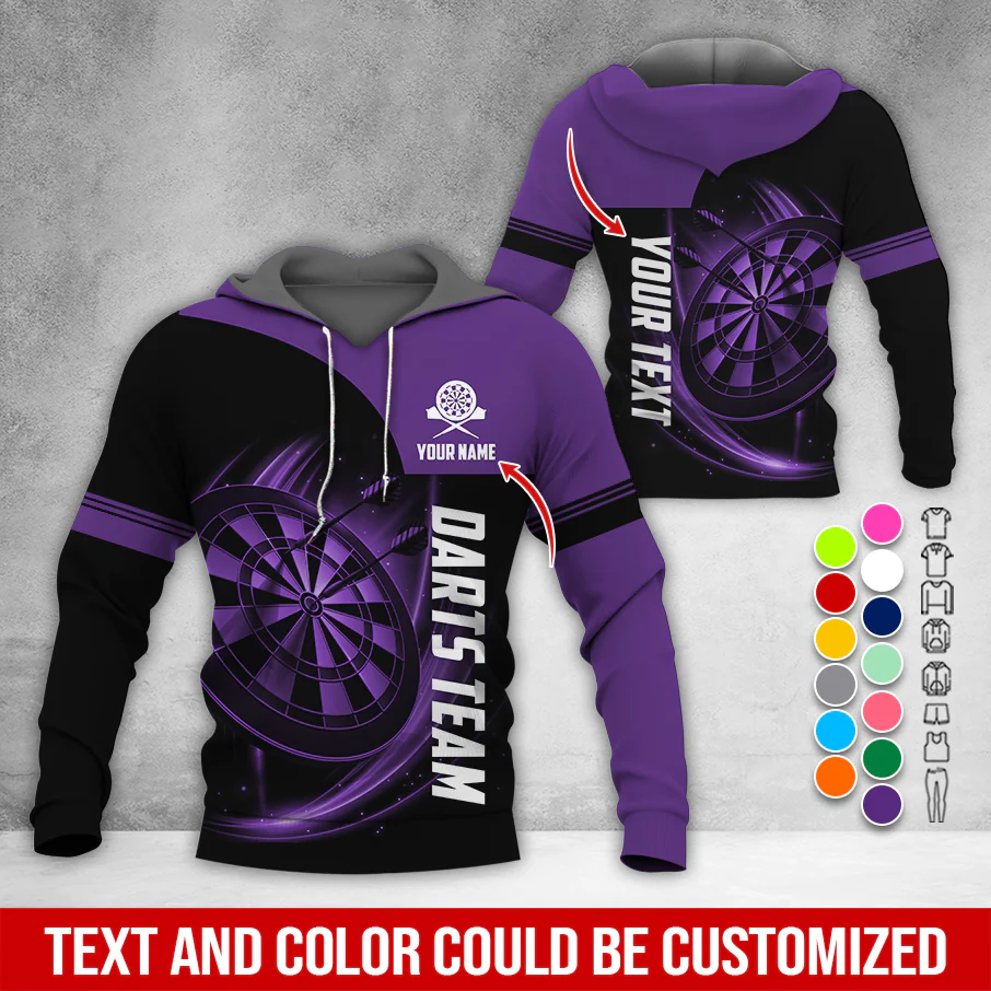 Customized Name & Your Darts Premium Hoodie, Darts Pattern Hoodie For Men & Women, Perfect Gift For Darts Lovers, Friend, Family - Image 12