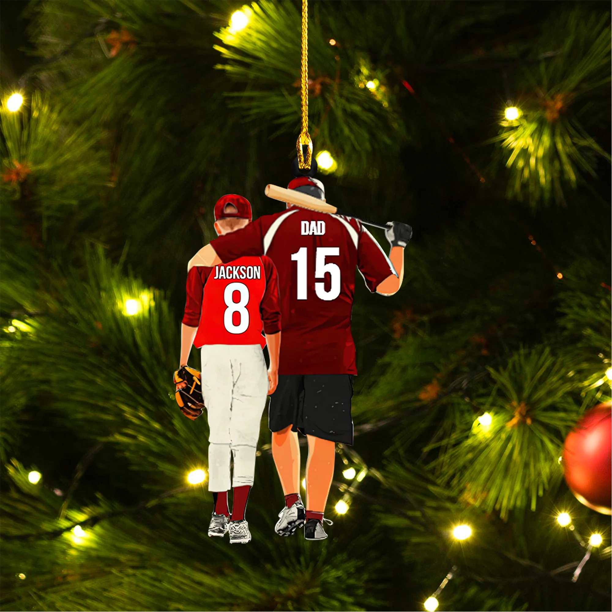Customized Photo Baseball Acrylic Christmas Acrylic Ornament Gift For Football Lovers - Gift For Baseball Player, Dad, Son, Coach - Image 2