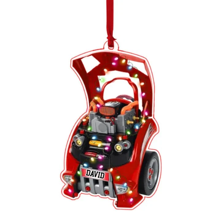 Customized Racing Repair Tools Acrylic Christmas Ornament, Custom Name Acrylic Ornament - Gift For Racer - Image 3