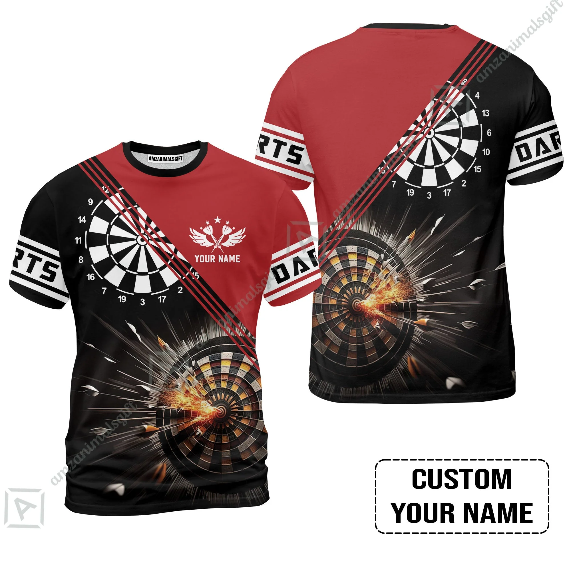 Customized Red Darts Long Polo Shirt, Custom Darts For Team Long Polo Shirt - Image 8