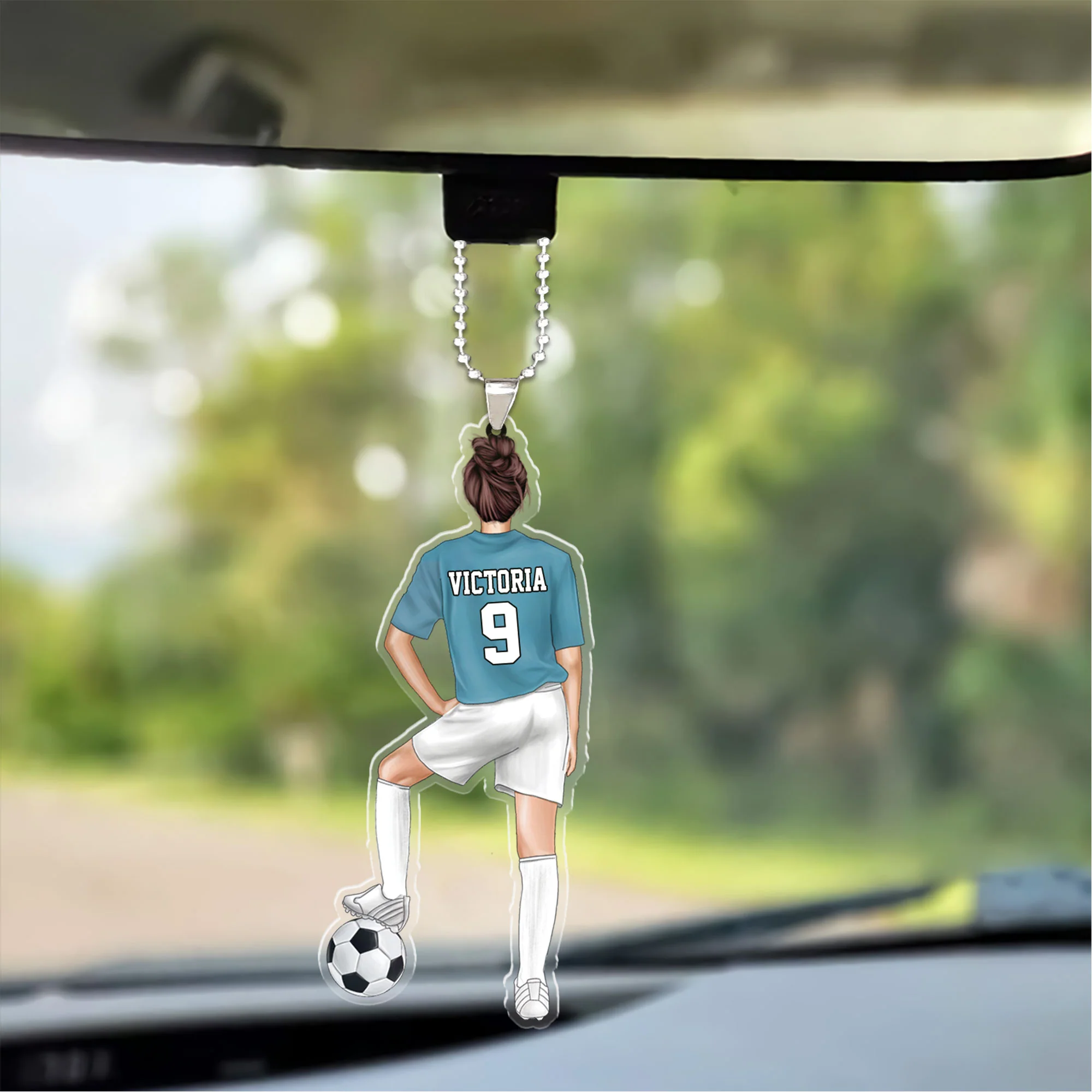 Customized Soccer Female Players Christmas Acrylic Keychain, Soccer Team Gift For Daughter, Football Players, Football Lovers - Image 3