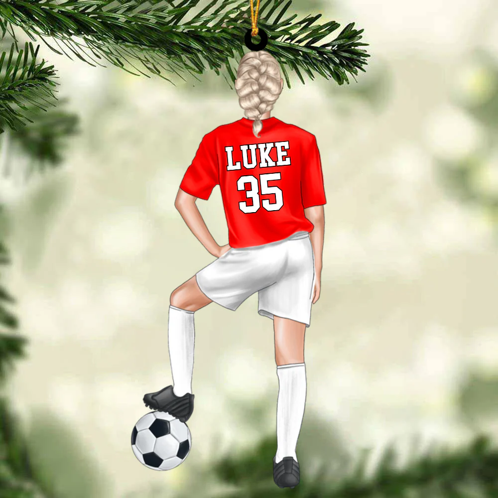 Customized Soccer Female Players Christmas Acrylic Keychain, Soccer Team Gift For Daughter, Football Players, Football Lovers - Image 5