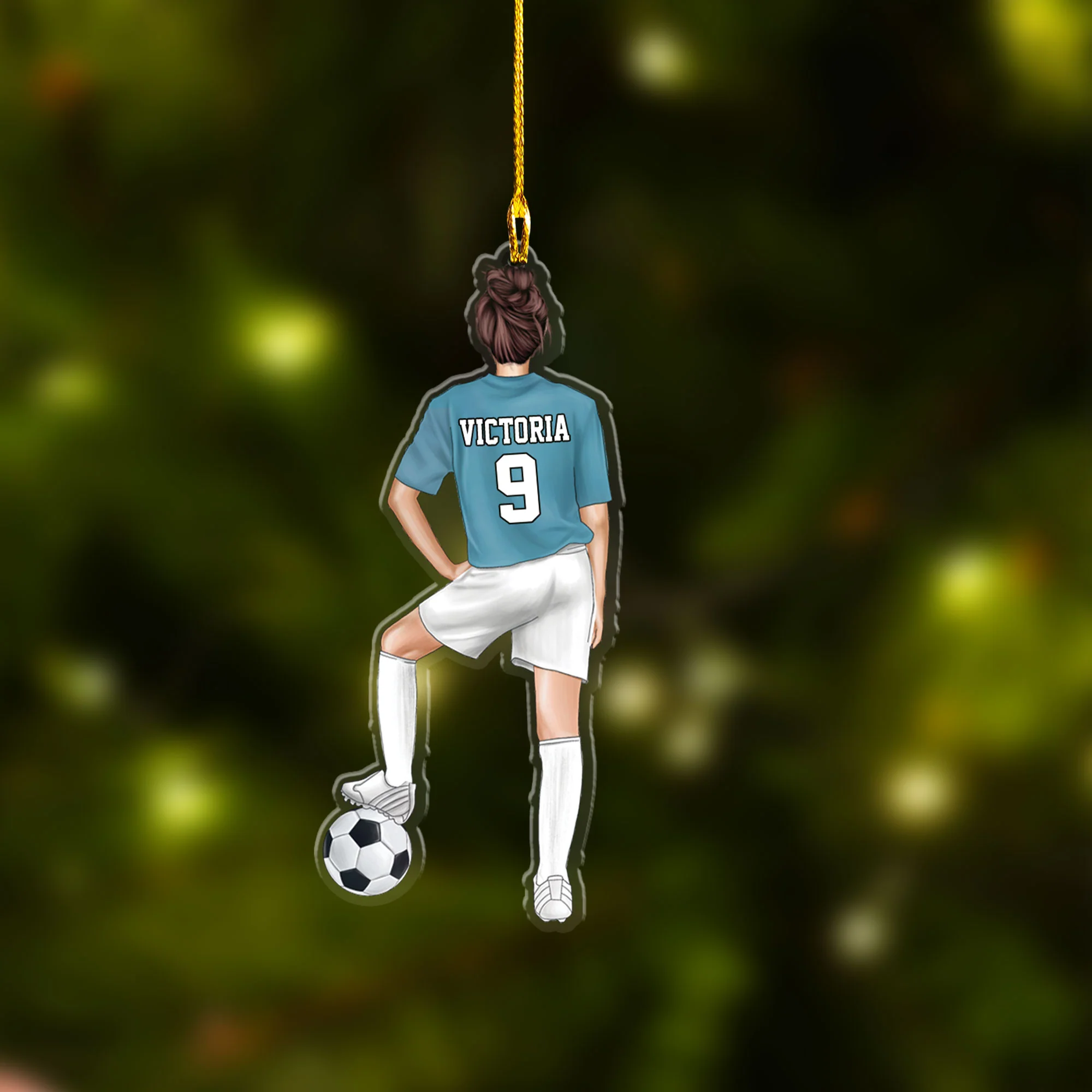 Customized Soccer Female Players Christmas Acrylic Keychain, Soccer Team Gift For Daughter, Football Players, Football Lovers - Image 6