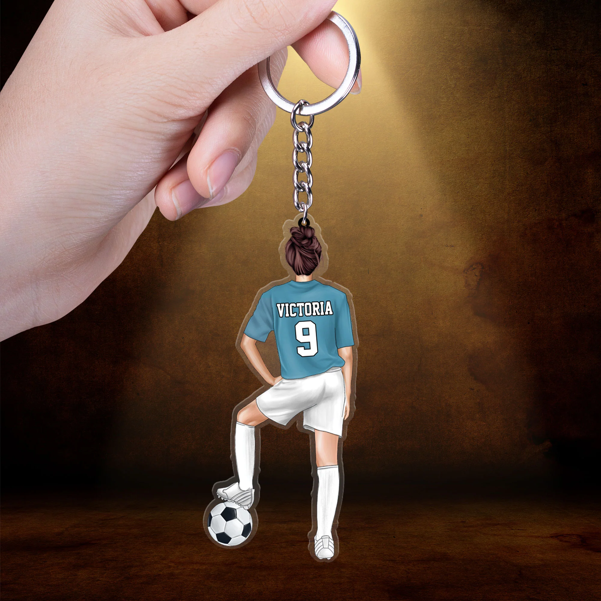 Customized Soccer Female Players Christmas Acrylic Keychain, Soccer Team Gift For Daughter, Football Players, Football Lovers - Image 7