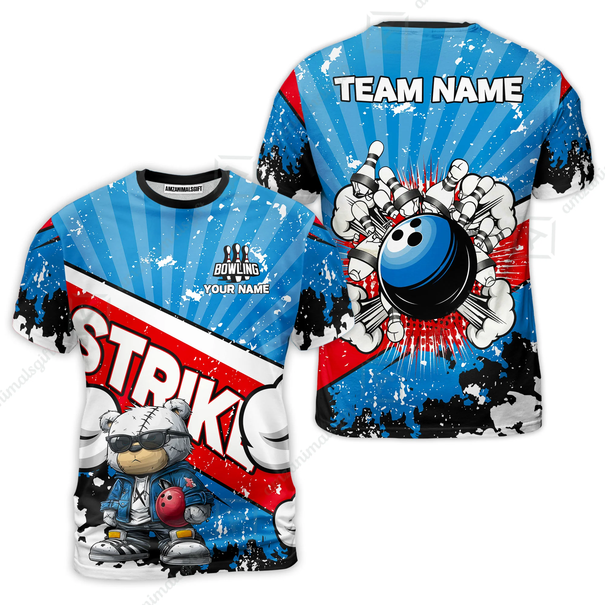 Customized Unisex Polo Shirt, Bowling Hip Hop Cartoon Design, Uniform Bowling - Personalized Name And Team Name - Image 12
