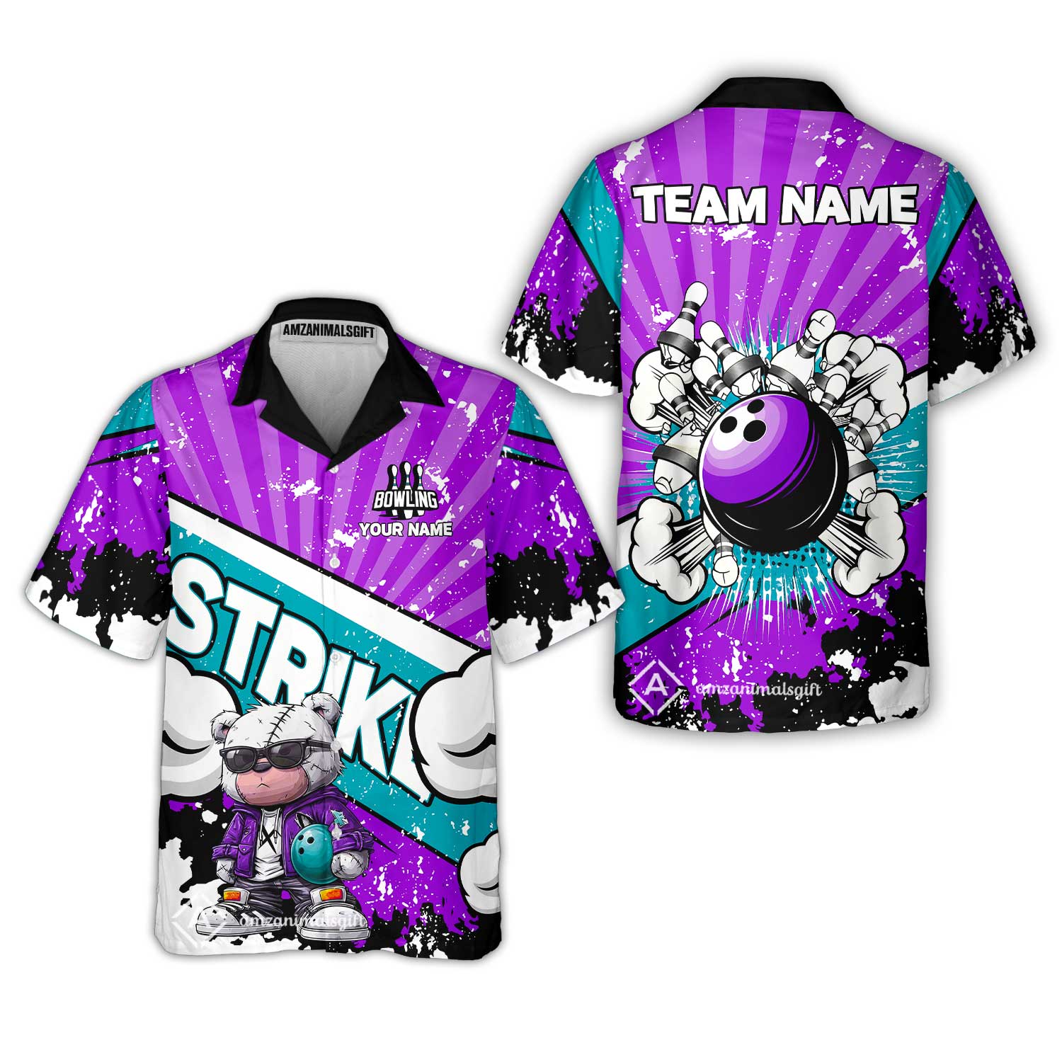 Customized Unisex Polo Shirt, Bowling Hip Hop Cartoon Design, Uniform Bowling - Personalized Name And Team Name - Image 28
