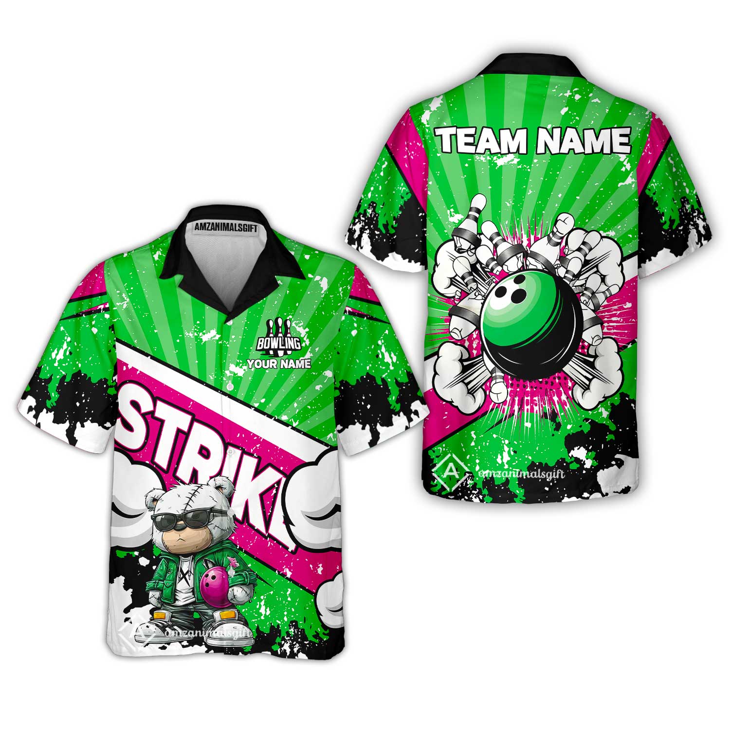 Customized Unisex Polo Shirt, Bowling Hip Hop Cartoon Design, Uniform Bowling - Personalized Name And Team Name - Image 29