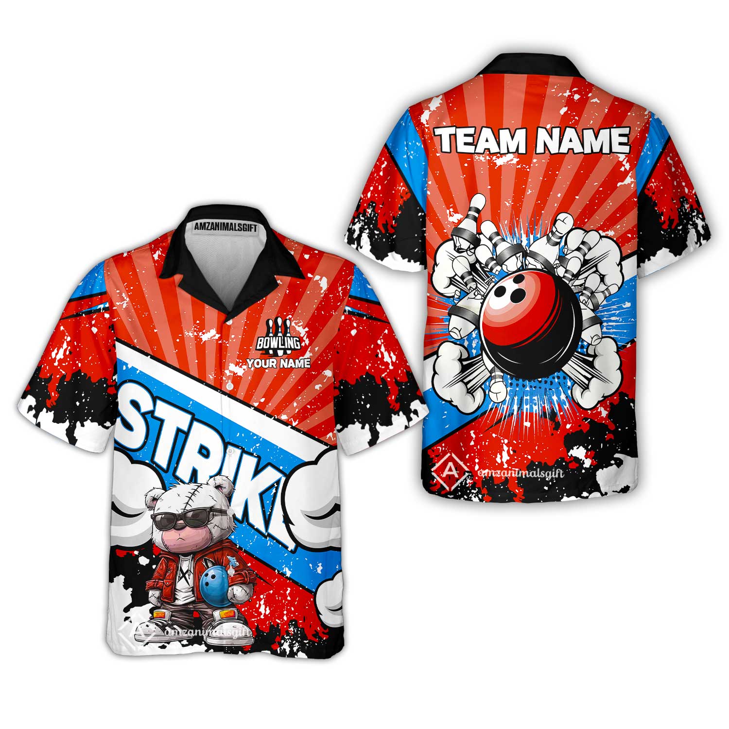 Customized Unisex Polo Shirt, Bowling Hip Hop Cartoon Design, Uniform Bowling - Personalized Name And Team Name - Image 30
