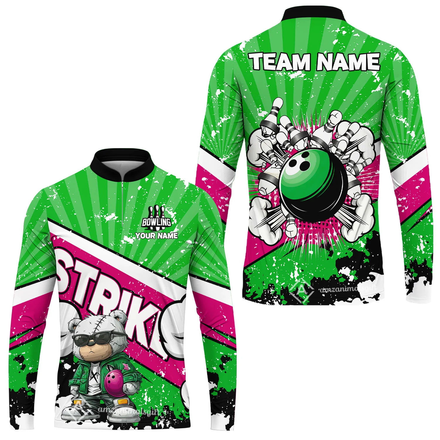 Customized Unisex Polo Shirt, Bowling Hip Hop Cartoon Design, Uniform Bowling - Personalized Name And Team Name - Image 35