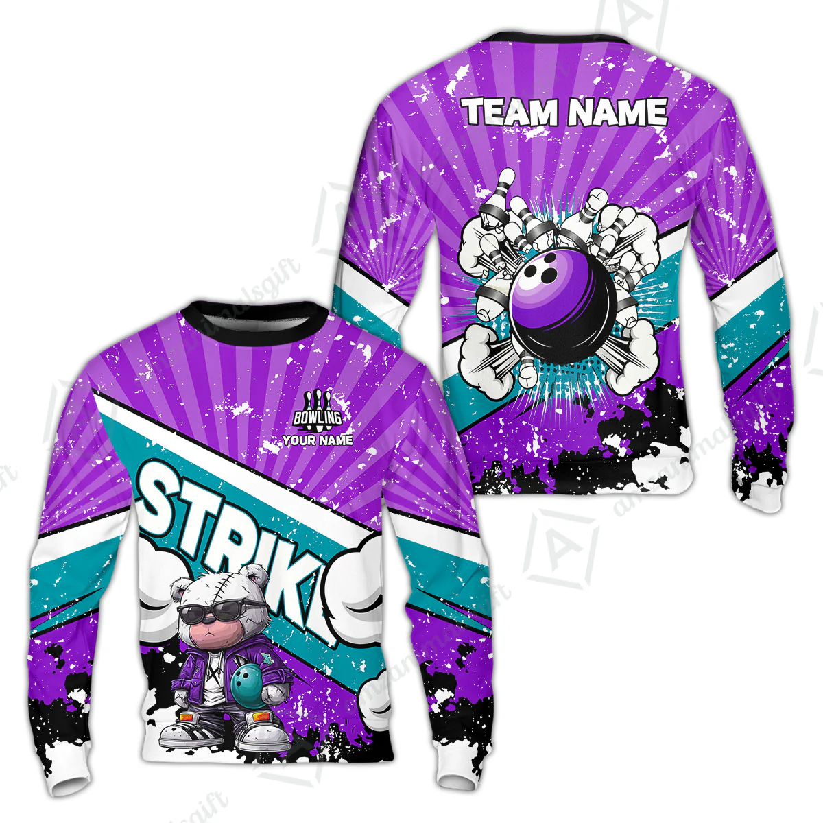 Customized Unisex Polo Shirt, Bowling Hip Hop Cartoon Design, Uniform Bowling - Personalized Name And Team Name - Image 37