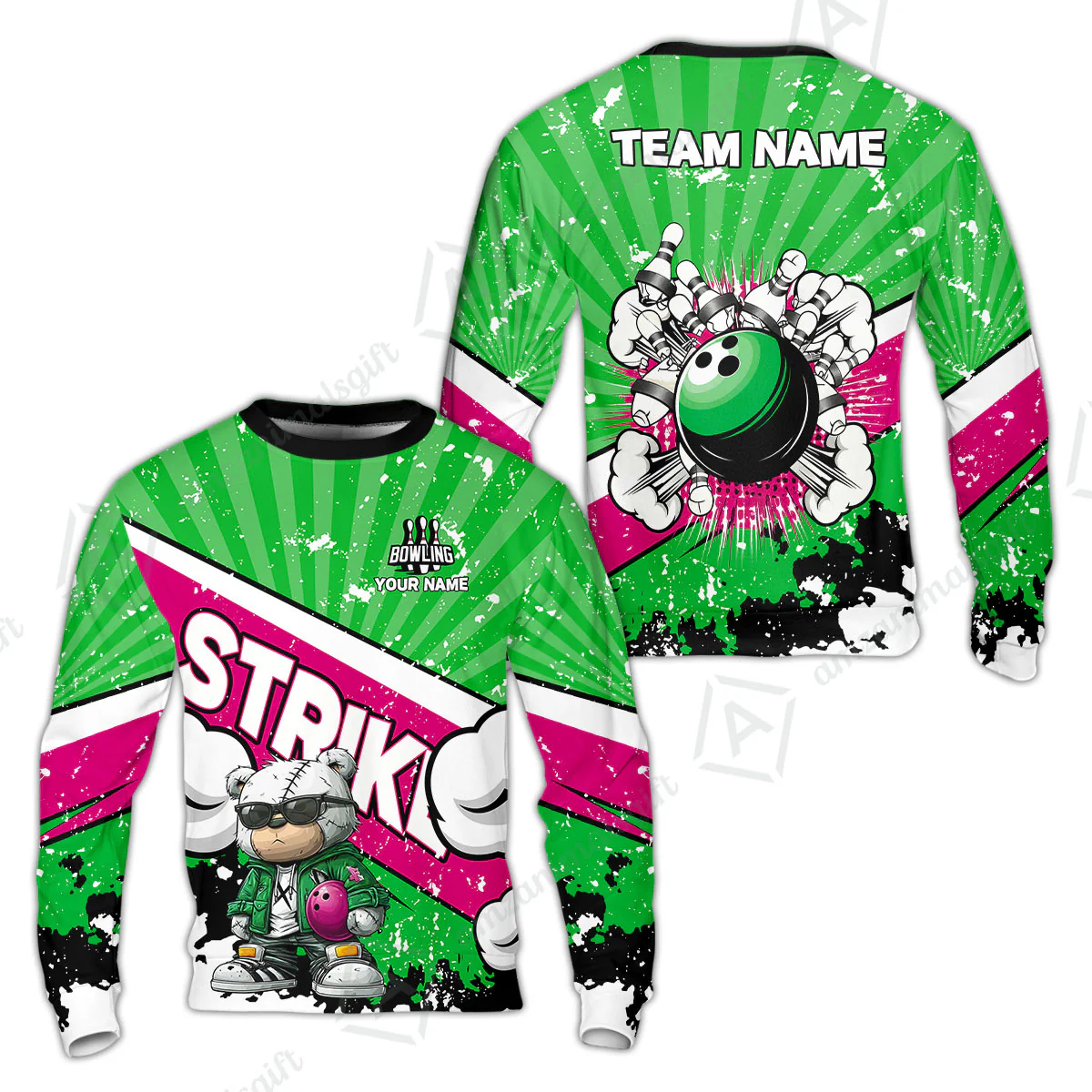 Customized Unisex Polo Shirt, Bowling Hip Hop Cartoon Design, Uniform Bowling - Personalized Name And Team Name - Image 38