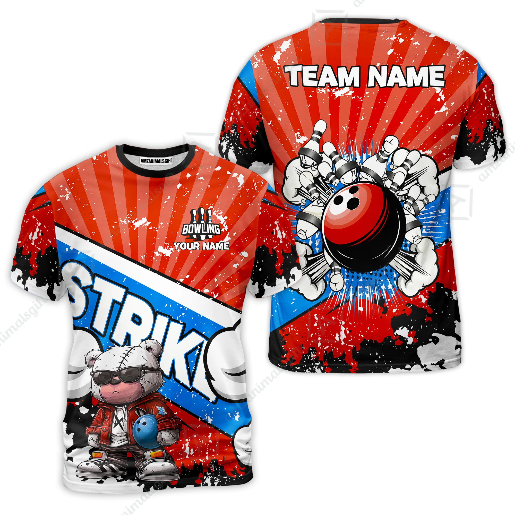 Customized Unisex Polo Shirt, Bowling Hip Hop Cartoon Design, Uniform Bowling - Personalized Name And Team Name - Image 48