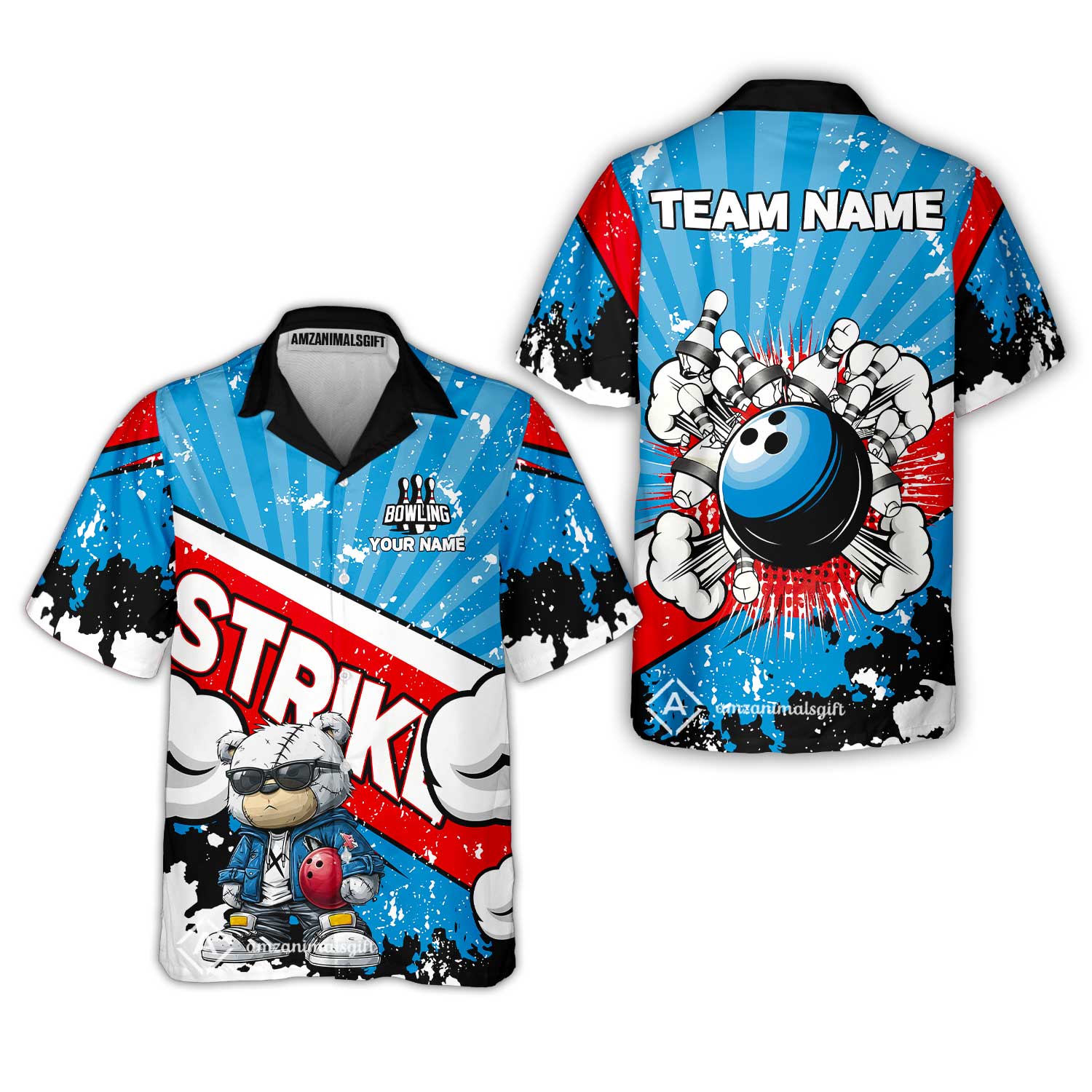 Customized Unisex Polo Shirt, Bowling Hip Hop Cartoon Design, Uniform Bowling - Personalized Name And Team Name - Image 7