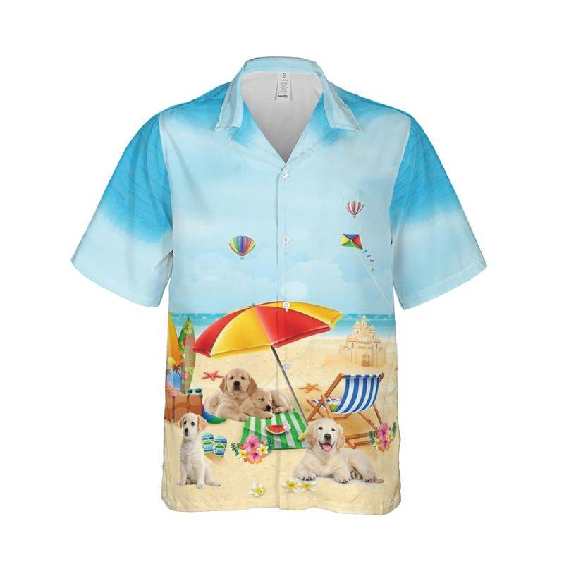 Cute Labrador Retriever Puppy Aloha Hawaiian Shirts For Summer, Dog Beach Picture Hawaiian Shirt For Men Women, Best Gift For Dog Lovers, Dog Mom Dad - Image 6