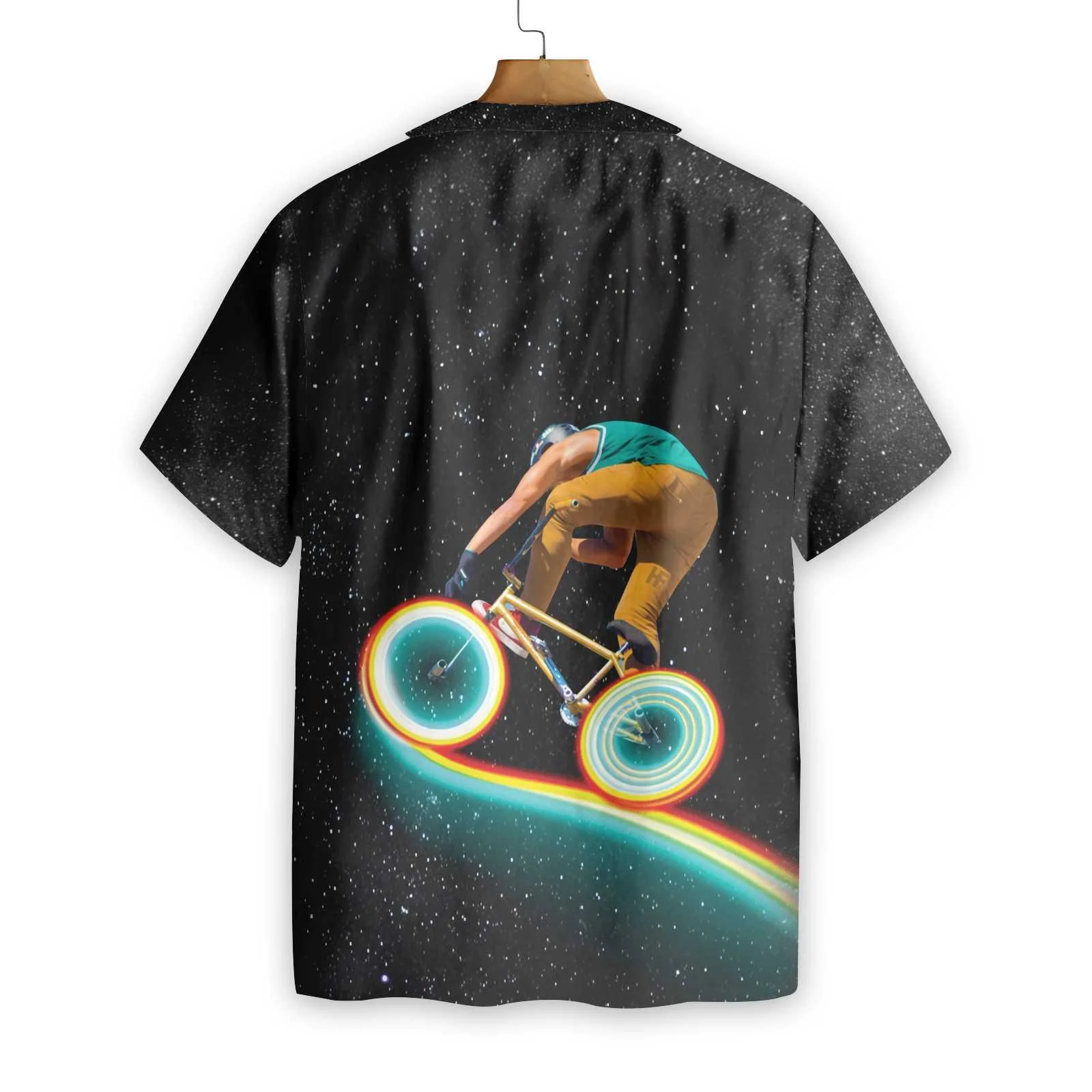 Cycling Hawaiian Shirts, Above The Sky Aloha Shirt For Men - Perfect Gift For Cycling Lovers, Friends, Team, Family - Image 2