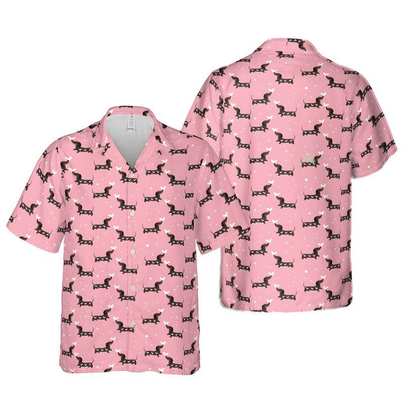 Dachshund Aloha Hawaiian Shirts For Summer, Sausage Dog Hawaiian Set For Men Women, Valentine Gift For Husband Wife, Boyfriend, Girlfriend, Dog Lovers - Image 5