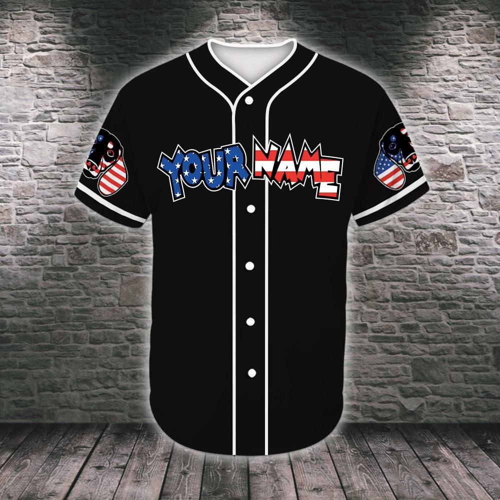 Dachshund Custom Name Baseball Jersey, Personalized Dachshund American Flag Baseball Tee Jersey Shirt Men Women, Gift For Dog Lovers, Dad Mom Dog - Image 2