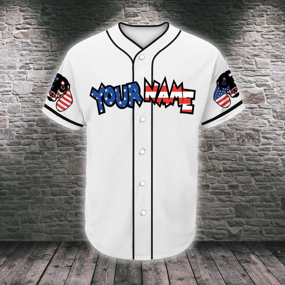 Dachshund Custom Name Baseball Jersey, Personalized Dachshund American Flag Baseball Tee Jersey Shirt Men Women, Gift For Dog Lovers, Dad Mom Dog - Image 4