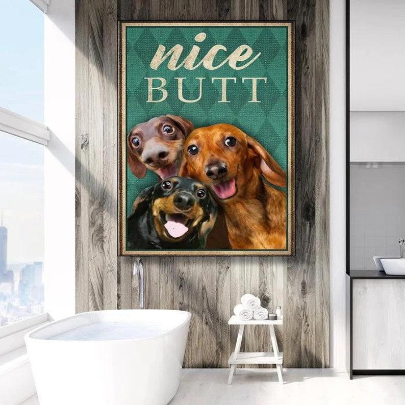Dachshund Portrait Canvas - Funny Dachshund Dog Nice Butt Portrait Canvas -Best Gift For Dog Lovers, Family, Friends, Dachshund Lovers - Image 2