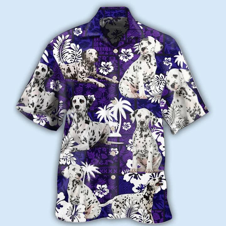 Dalmatian Aloha Hawaii Shirt - Dog Lover Tropical Life Purple Hawaiian Shirt For Summer - Perfect Gift For Dog Lovers, Friend, Family - Image 2