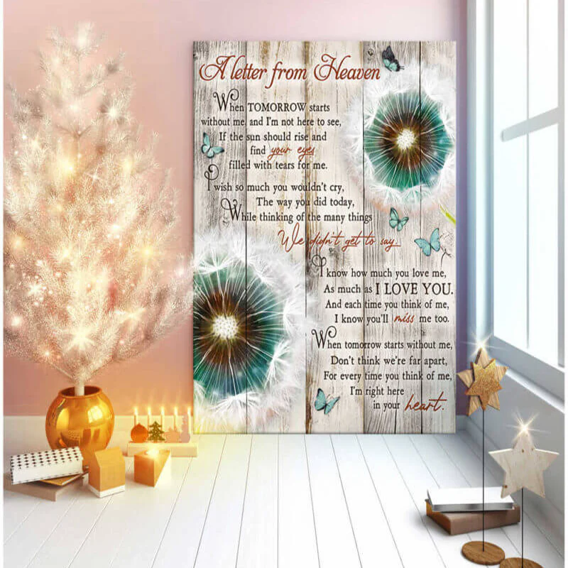 Dandelion and Butterflies Portrait Canvas, A letter from heaven Wall Art Decor Canvas, Perfect Gift For Dandelion Lovers, Friend, Family - Image 3