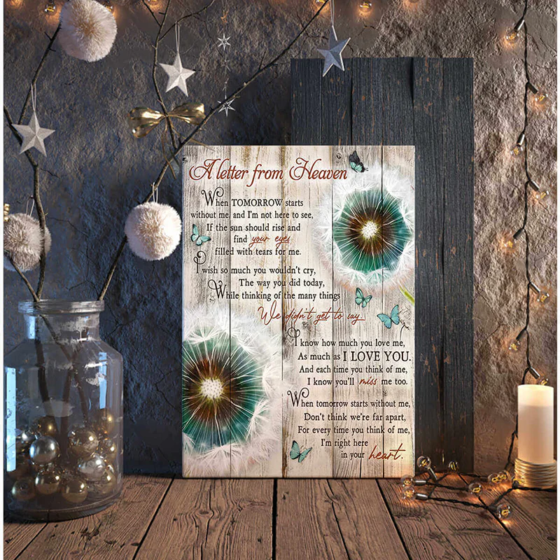 Dandelion and Butterflies Portrait Canvas, A letter from heaven Wall Art Decor Canvas, Perfect Gift For Dandelion Lovers, Friend, Family - Image 4