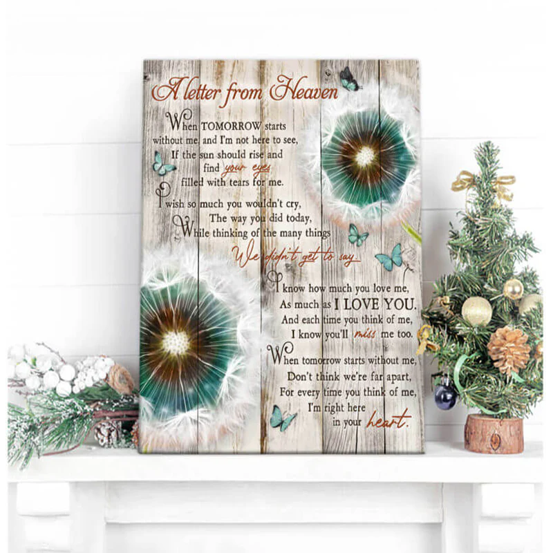 Dandelion and Butterflies Portrait Canvas, A letter from heaven Wall Art Decor Canvas, Perfect Gift For Dandelion Lovers, Friend, Family - Image 5