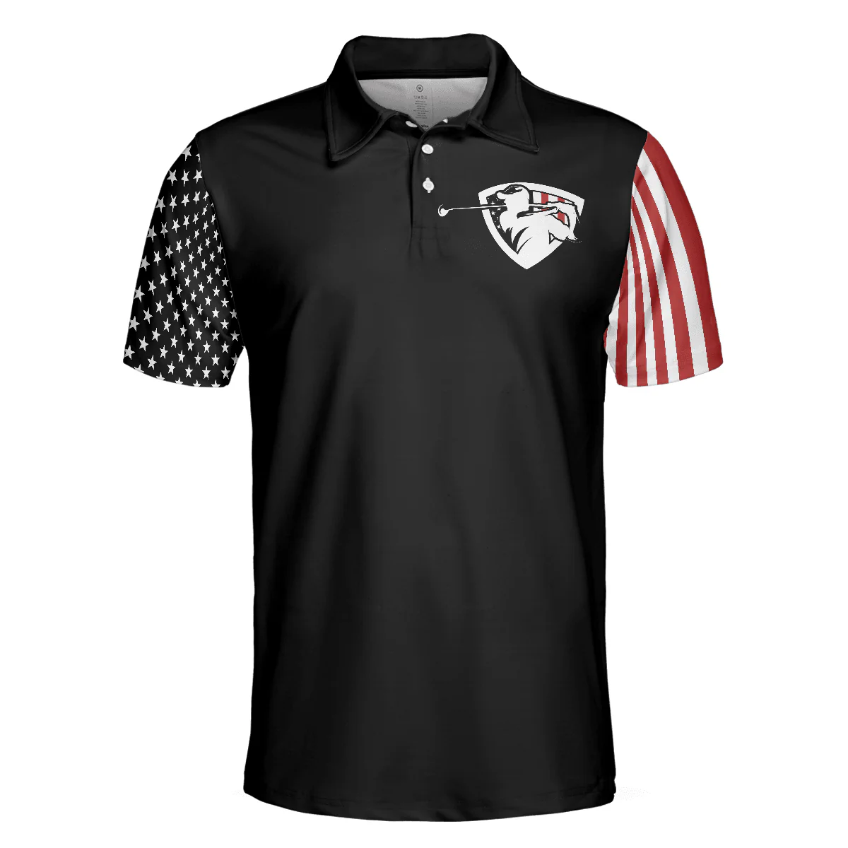 Dark Theme American Flag Men Polo Shirt, Let's Par Tee Short Sleeve Golf Polo Shirt, Patriotic Golf Shirt For Men - Image 4