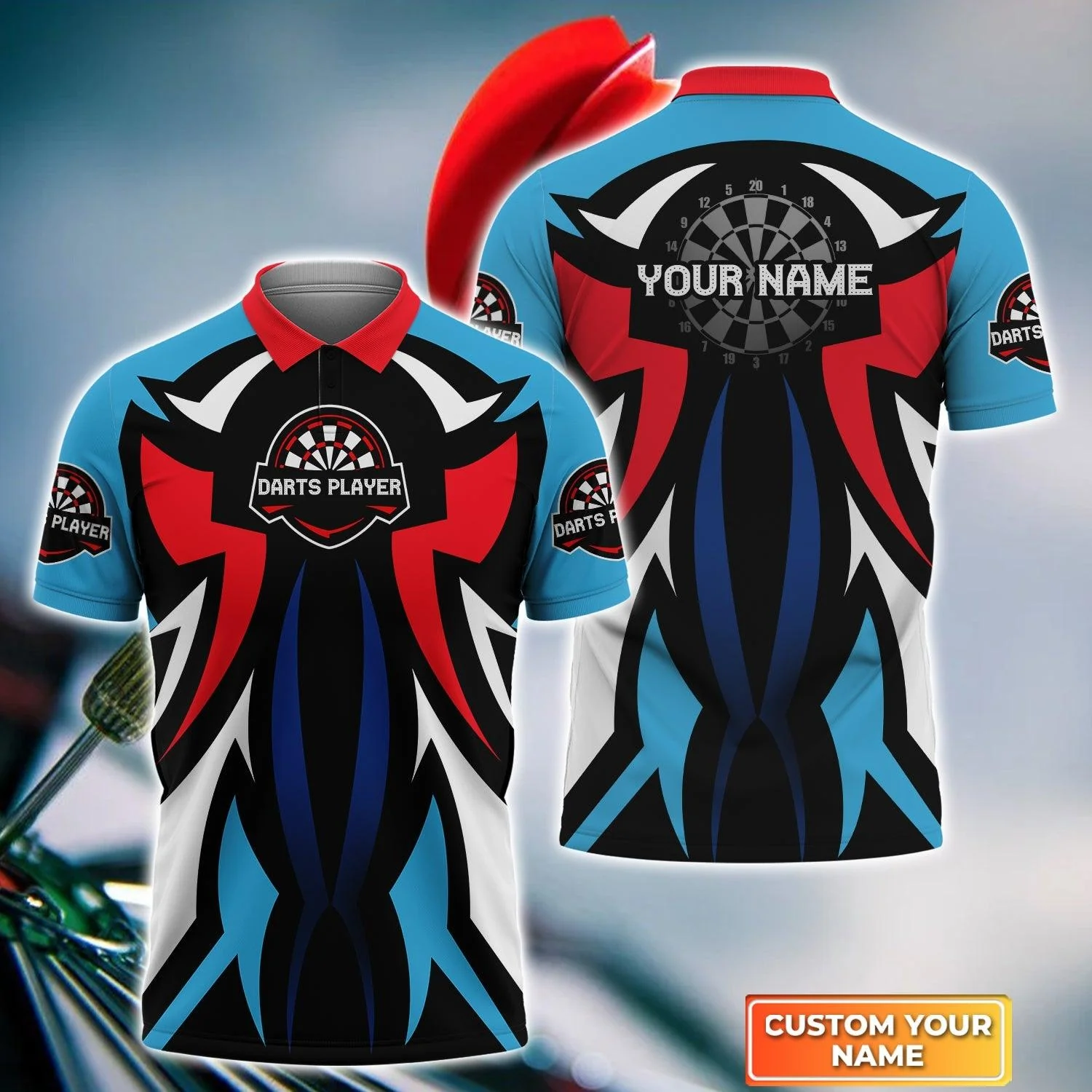 Darts Custom Name Men Polo Shirt, Darts Personalized Men Polo Shirt Gift For Darts Lovers, Friend, Darts Team Player
