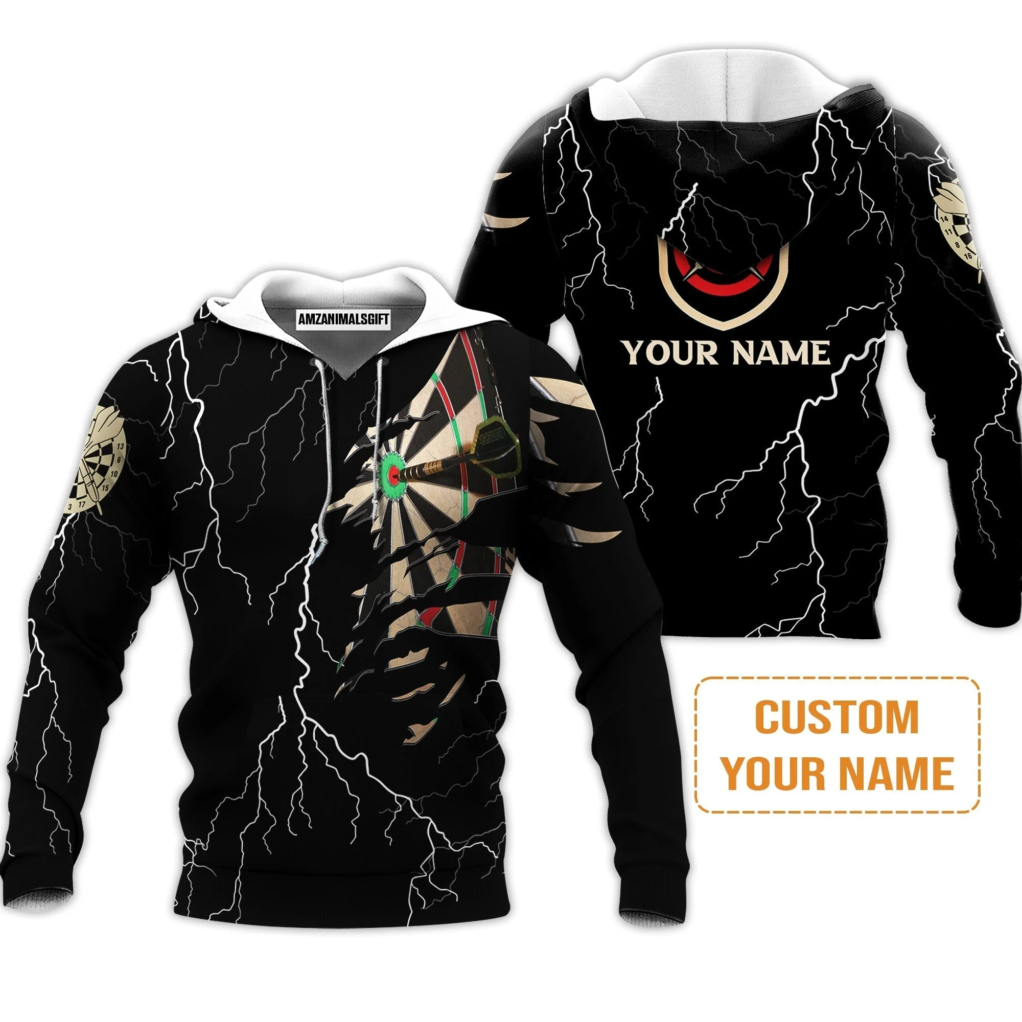 Darts Custom Name T-Shirt, Darts Target Personalized T-Shirt - Image 3
