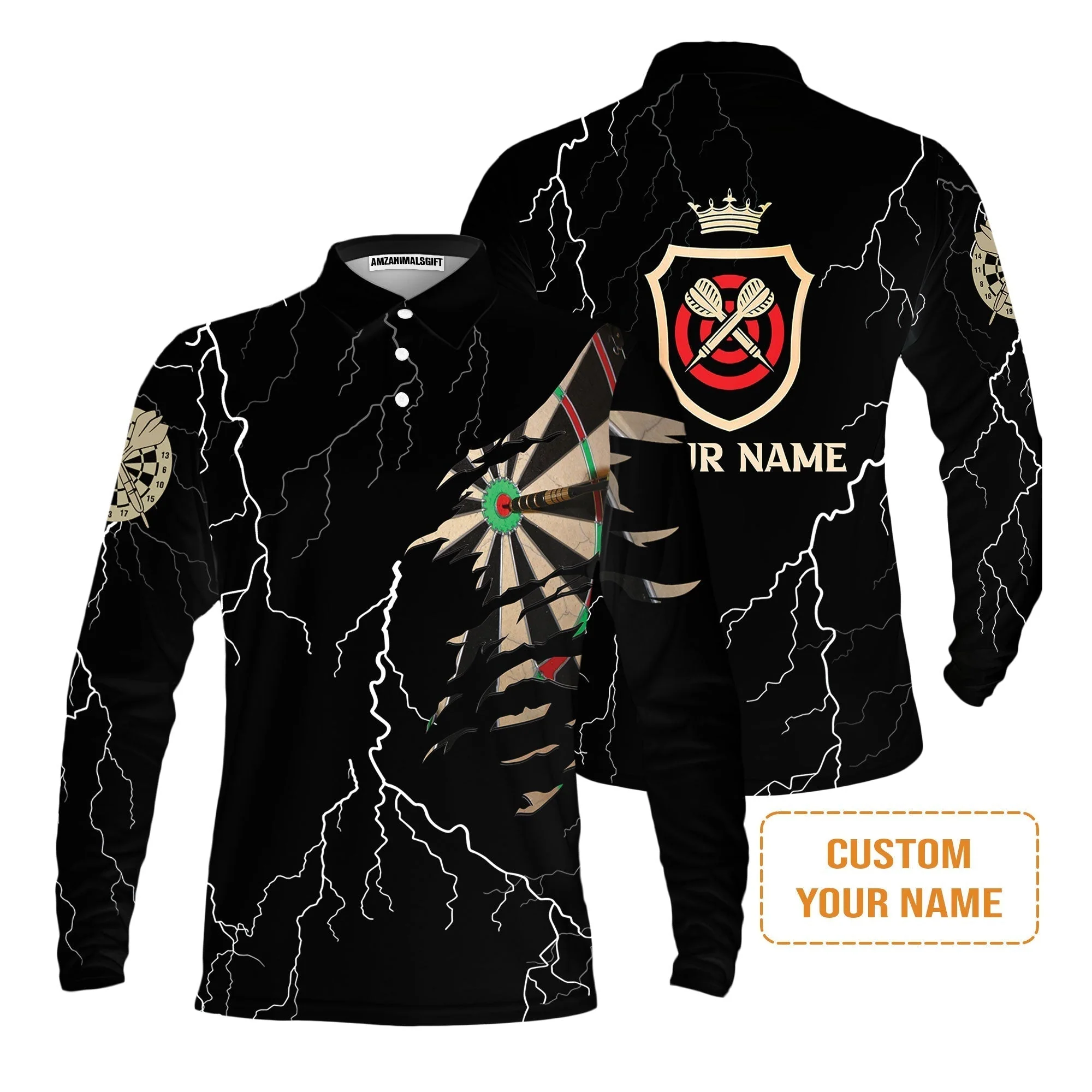 Darts Custom Name T-Shirt, Darts Target Personalized T-Shirt - Image 5