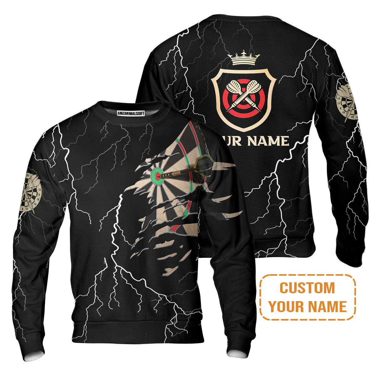 Darts Custom Name T-Shirt, Darts Target Personalized T-Shirt - Image 7