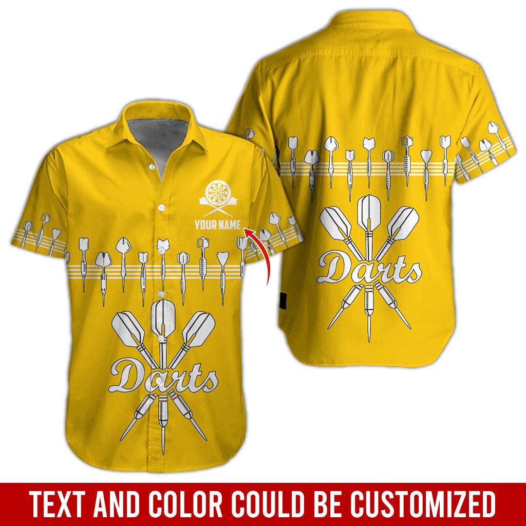 Darts Hawaiian Shirt Custom Name, Darts Uniforms Personalized Aloha Hawaiian Shirts - Gift For Darts Lovers, Friend, Family