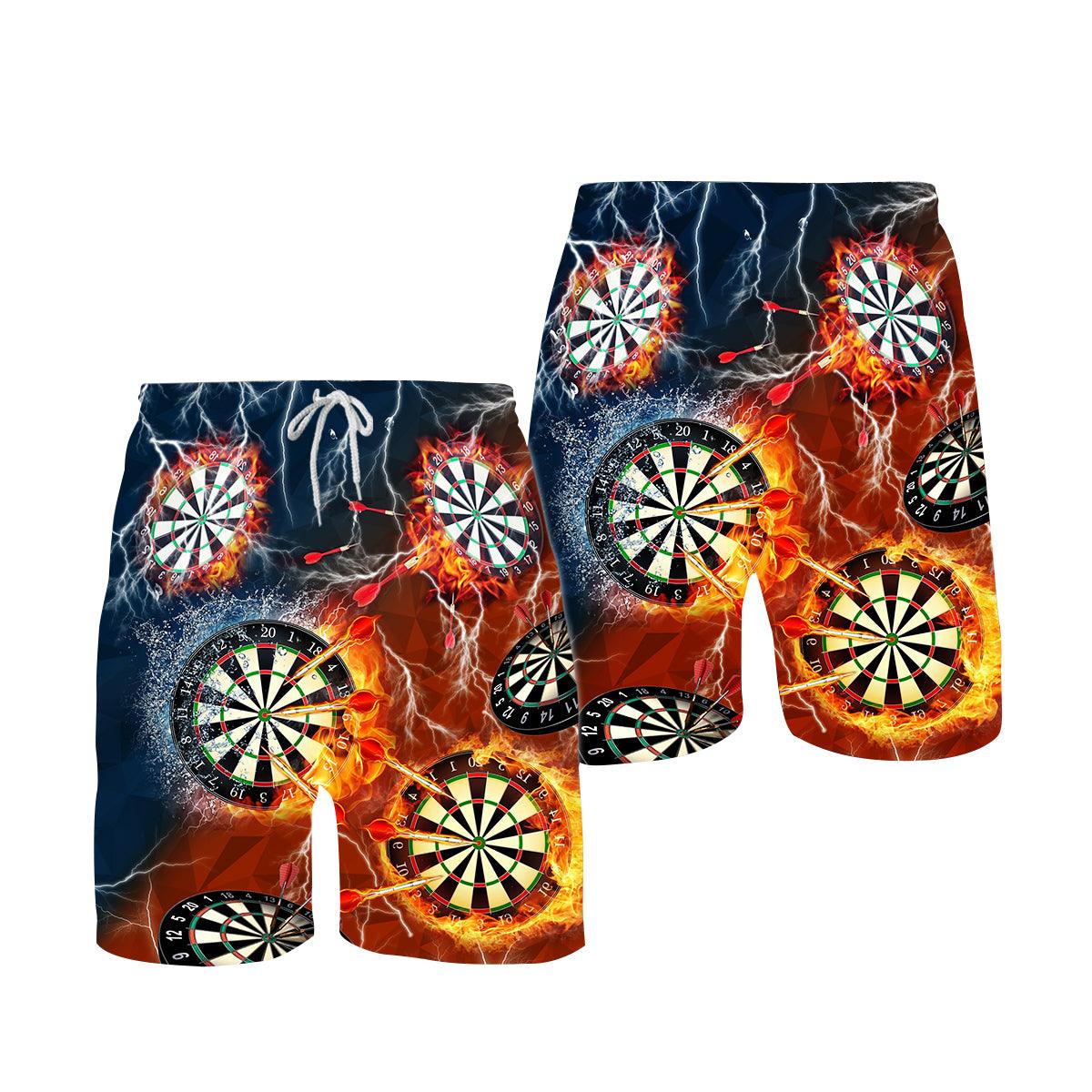Darts Hawaiian Shirt, Dartboard Thunder Flame Hawaiian Shirts - Gift For Darts Lovers, Darts Players Uniforms - Image 3