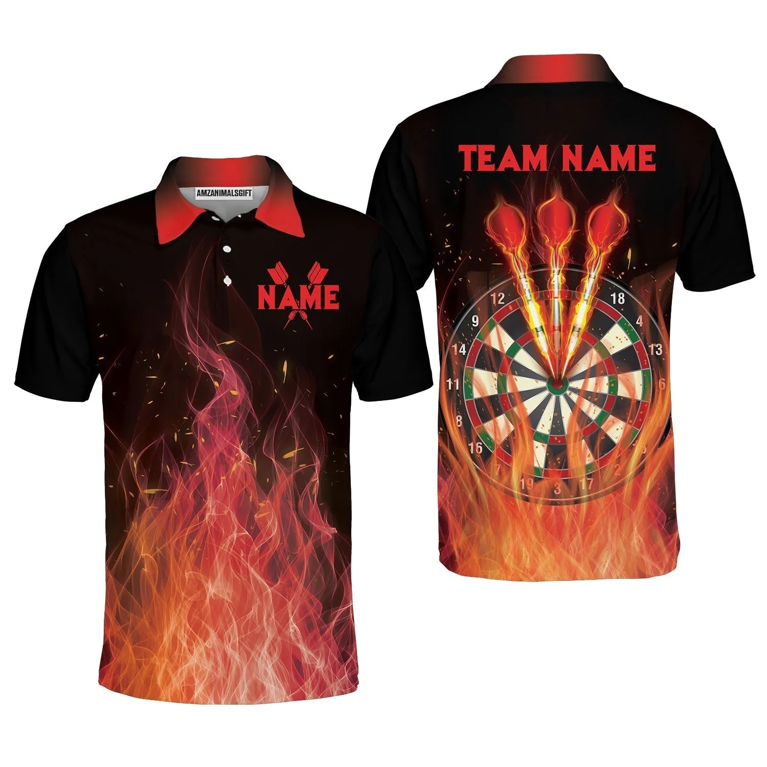 Darts Hoodie Custom Name And Team Name, Darts Flame Player Uniform, Personalized Shirt For Darts Lovers, Darts Players - Image 6