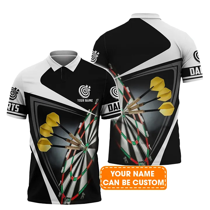 Darts Men Polo Shirt Custom Name - Darts Target Personalized Polo Shirt For Men - Gift For Darts Player, Friend, Family - Image 2