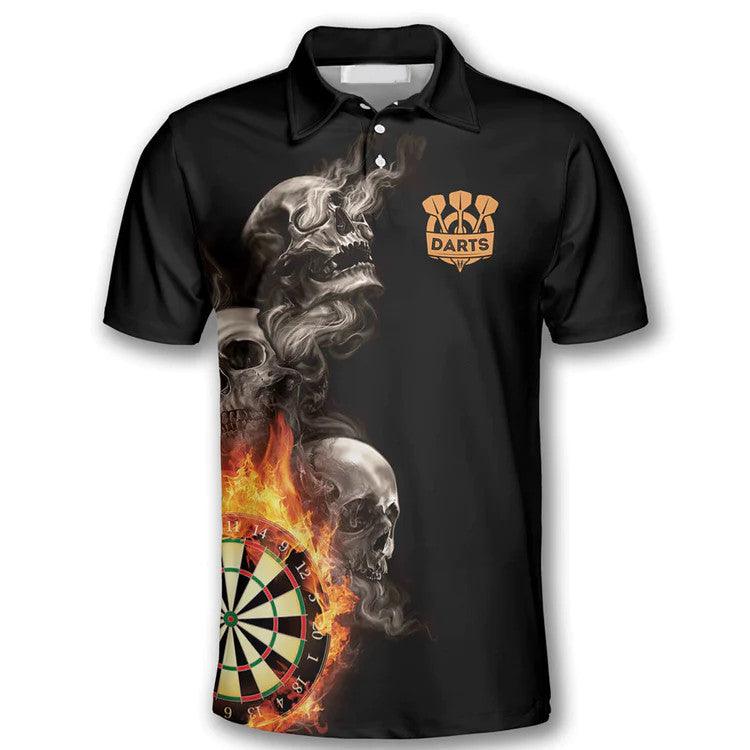 Darts Polo Shirt, Darts Hello Darkness My Old Friends Polo Shirt For Men - Perfect Gift For Darts Lovers, Darts Players - Image 3