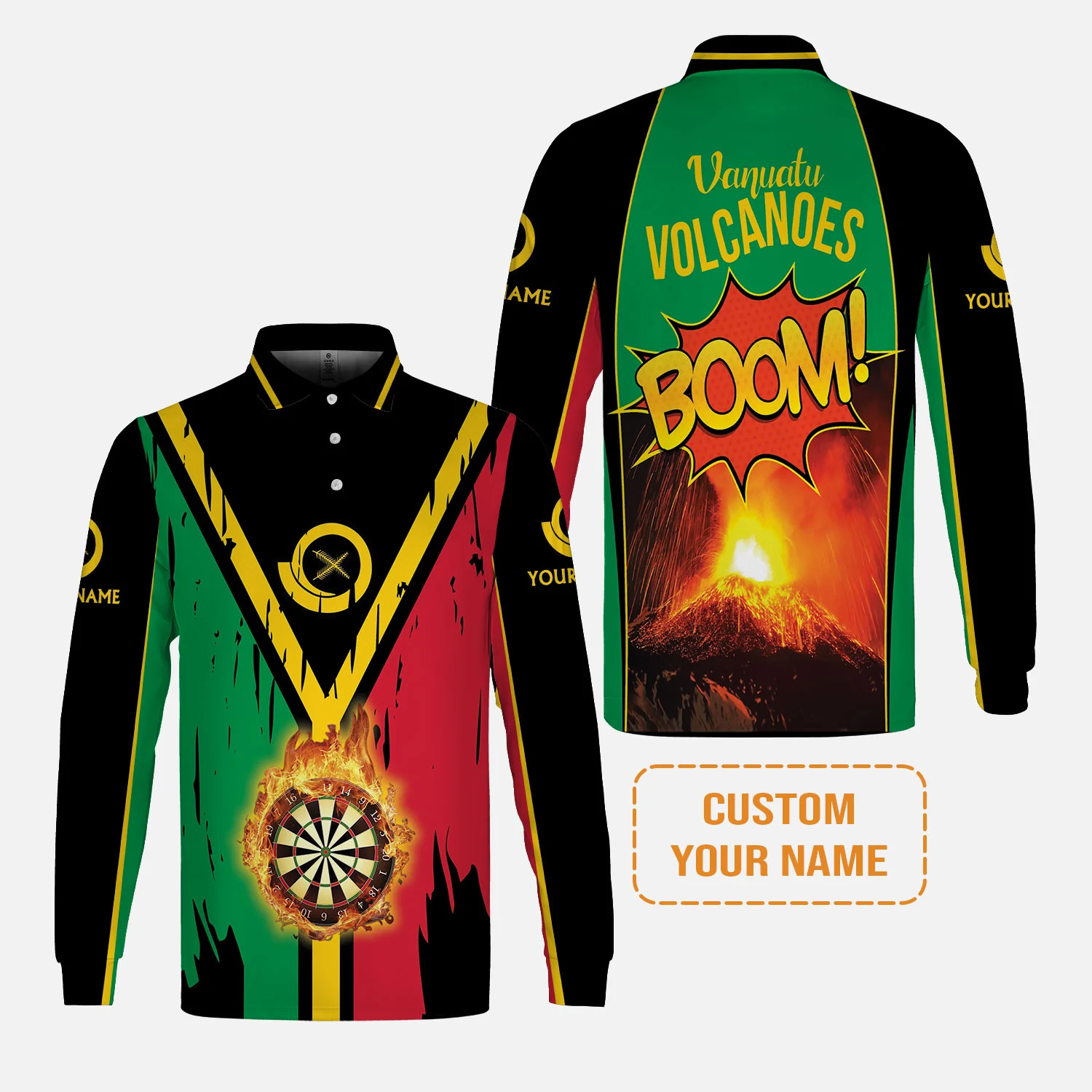 Darts Shirt Custom Name, Vanuatu Volcanoes Uniform, Personalized Shirt For Darts Lovers, Darts Players - Image 4