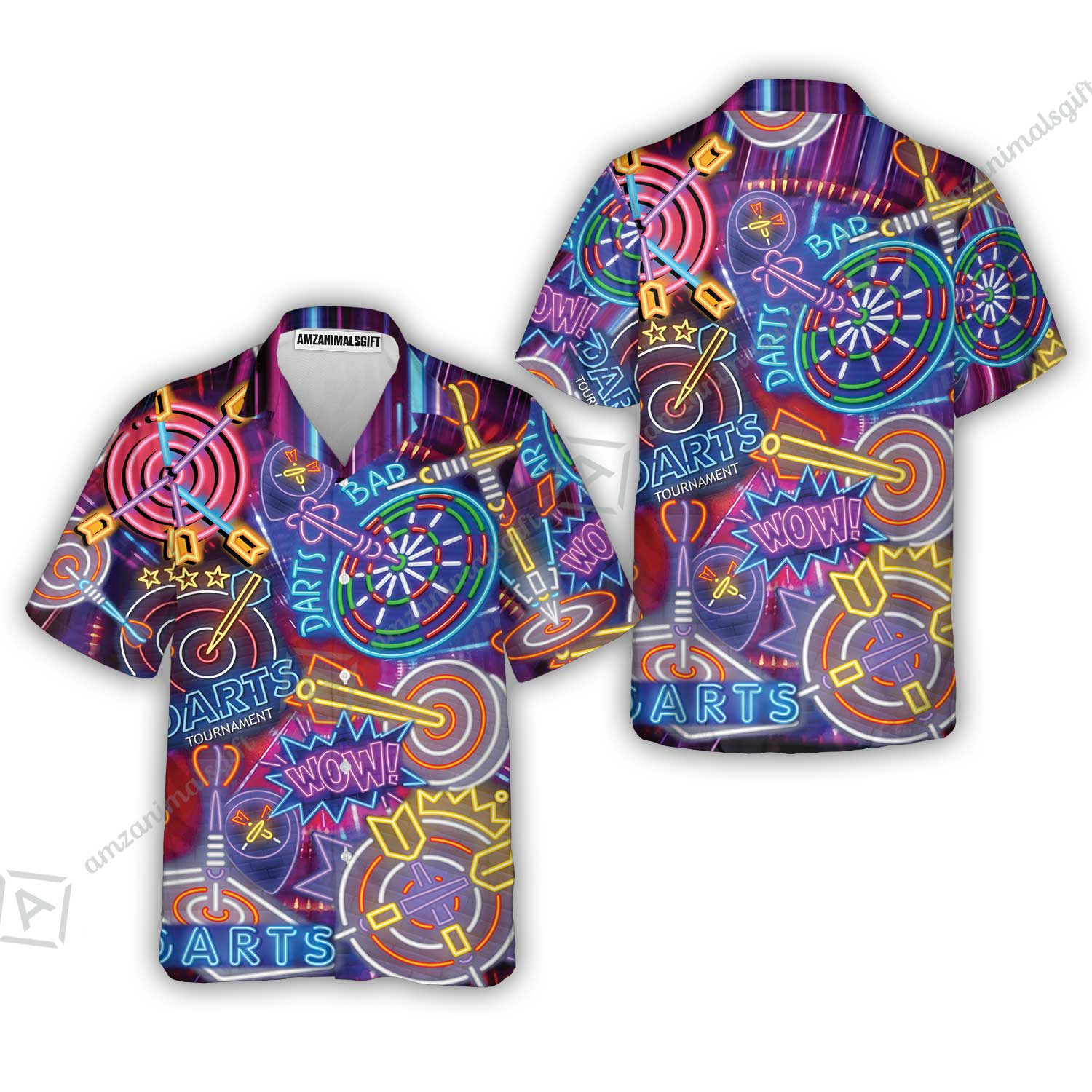 Darts T-Shirt, Neon Dartboard T-Shirt For Men Women, Gift For Friend, Darts Lovers, Team, Darts Players - Image 3