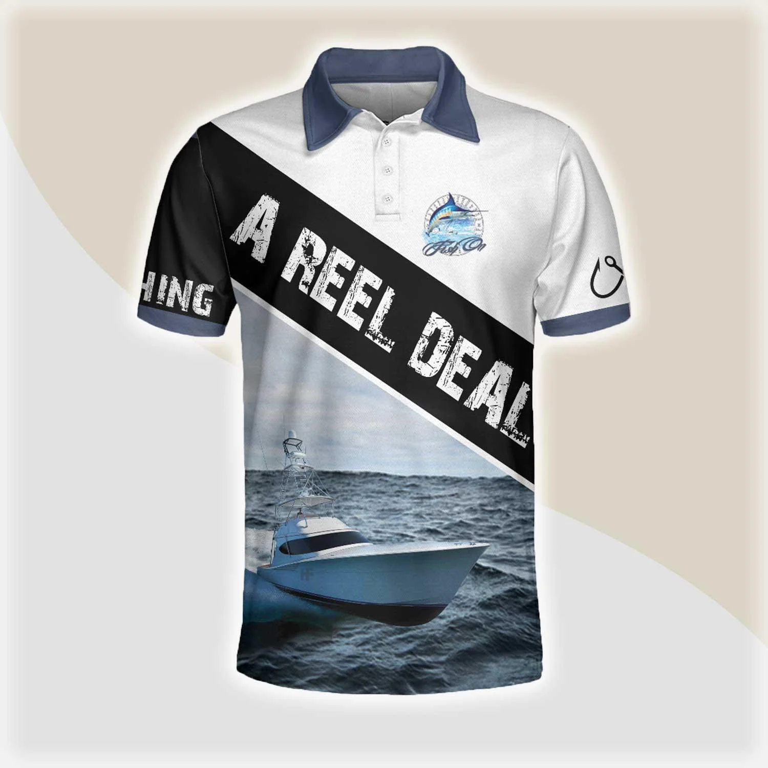 Deep Sea Fishing Men Polo Shirt, Fishing Is A Reel Deal It's A Marlin Thing Shirt For Men, Gift For Fishing Lovers - Image 2