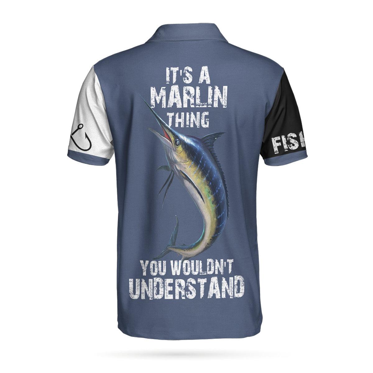 Deep Sea Fishing Men Polo Shirt, Fishing Is A Reel Deal It's A Marlin Thing Shirt For Men, Gift For Fishing Lovers - Image 3