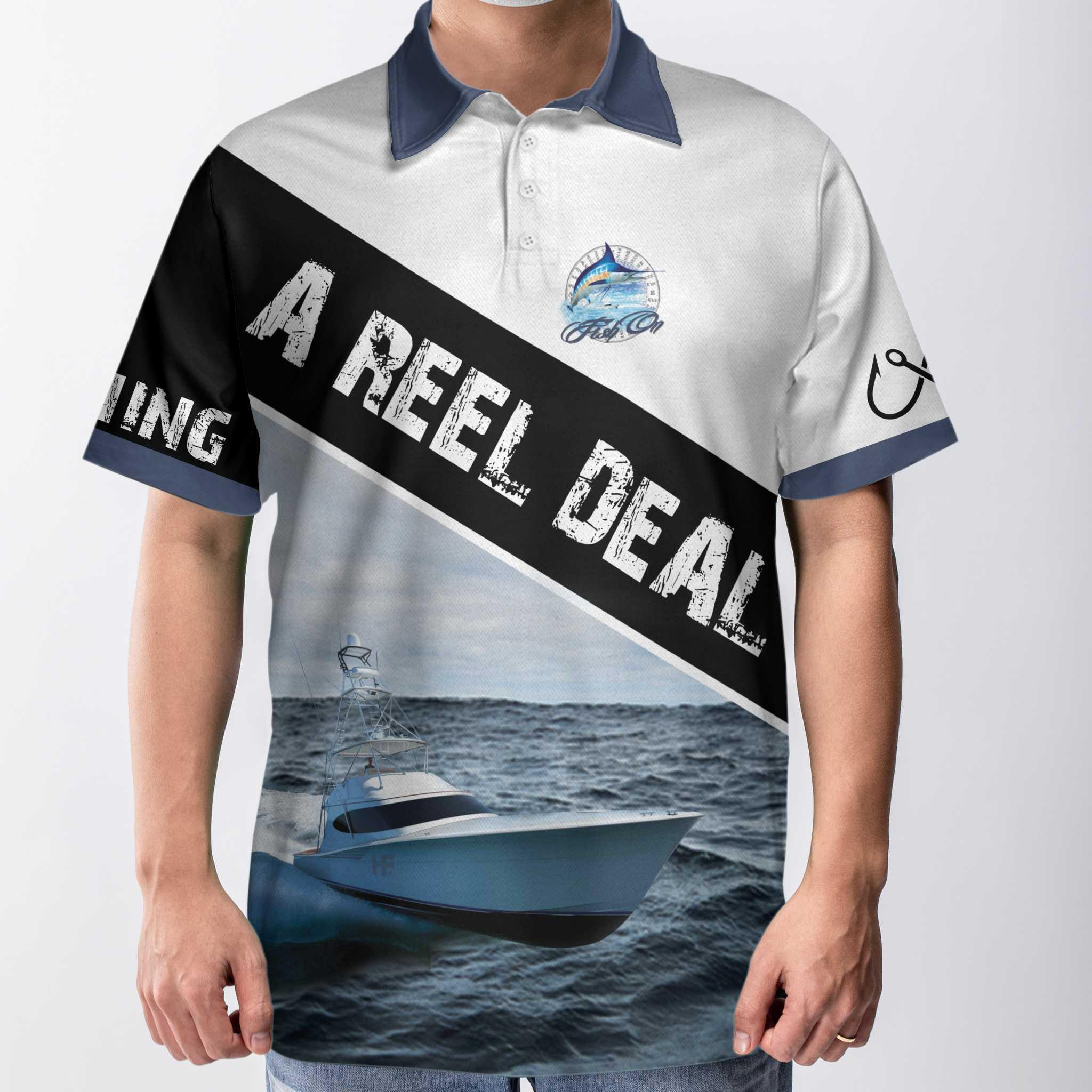 Deep Sea Fishing Men Polo Shirt, Fishing Is A Reel Deal It's A Marlin Thing Shirt For Men, Gift For Fishing Lovers - Image 5