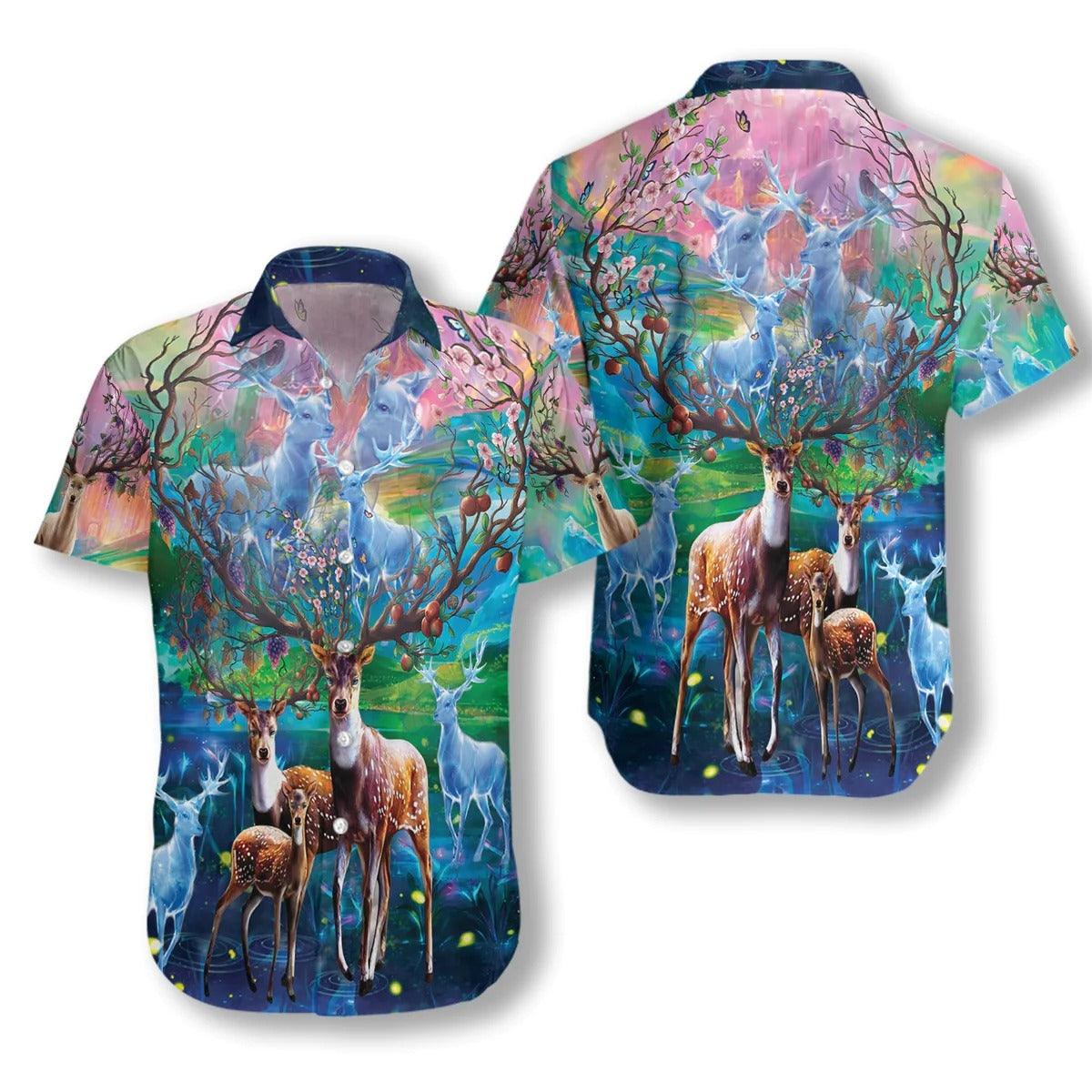 Deer Hawaiian Shirt, Amazing Deer Hawaiian Shirt, Colorful Summer Aloha Shirt - Perfect Gift For Men, Women, Husband, Friend, Family