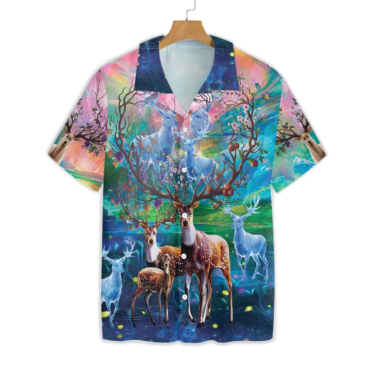 Deer Hawaiian Shirt, Amazing Deer Hawaiian Shirt, Colorful Summer Aloha Shirt - Perfect Gift For Men, Women, Husband, Friend, Family - Image 2