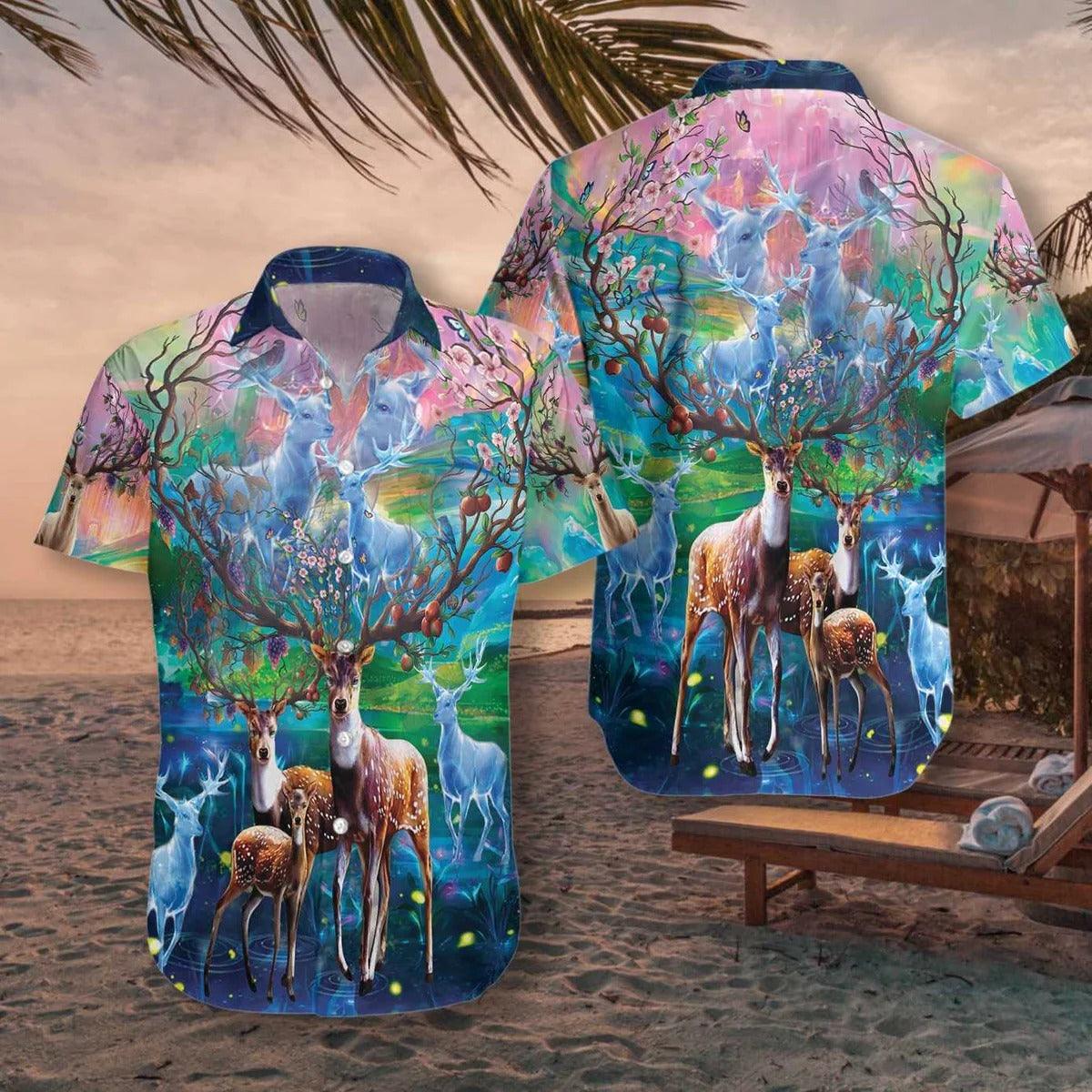 Deer Hawaiian Shirt, Amazing Deer Hawaiian Shirt, Colorful Summer Aloha Shirt - Perfect Gift For Men, Women, Husband, Friend, Family - Image 4