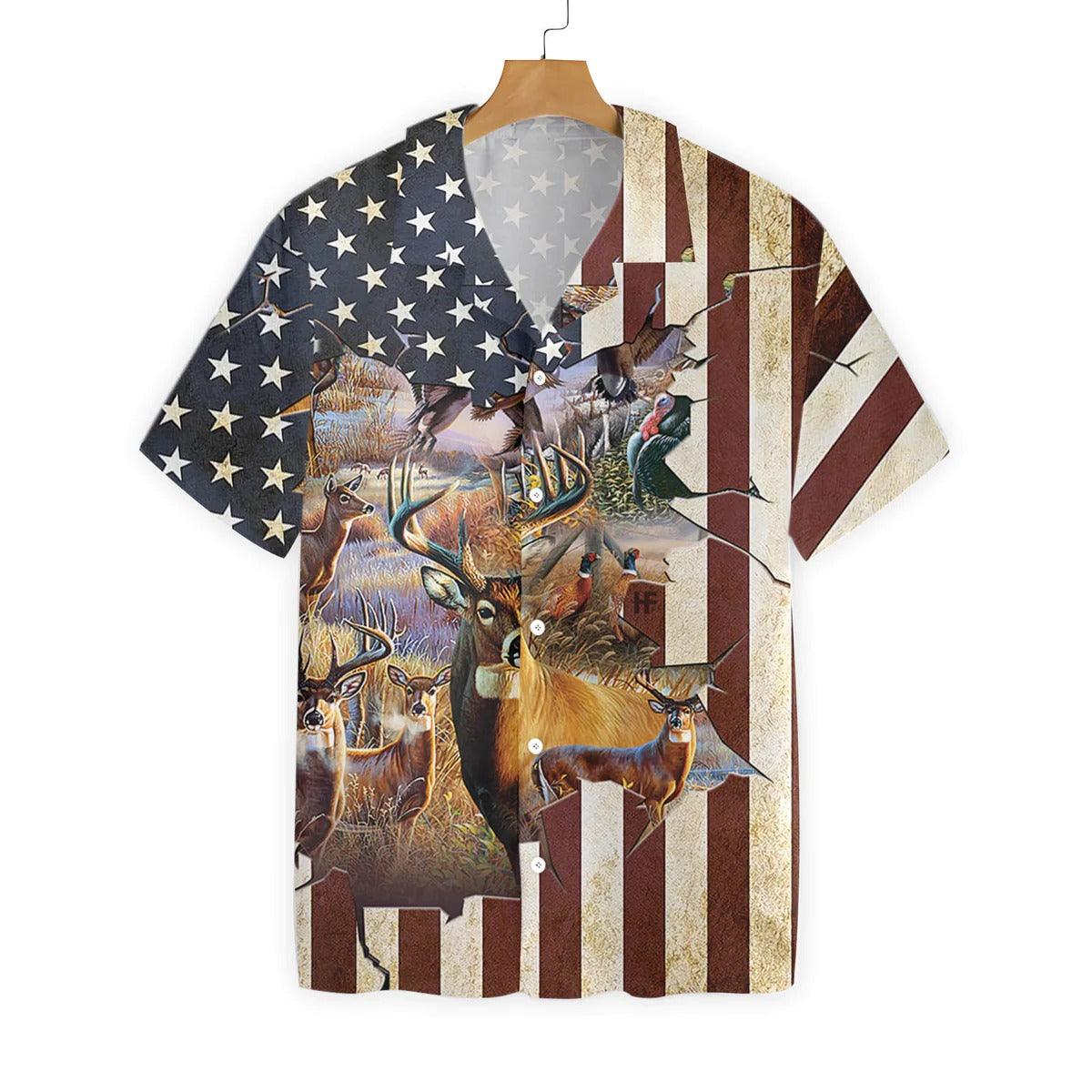 Deer Hawaiian Shirt, American Hunter Hawaiian Shirt, Hunter Summer Aloha Shirt - Perfect Gift For Men, Women, Husband, Wife, Friend, Family - Image 2