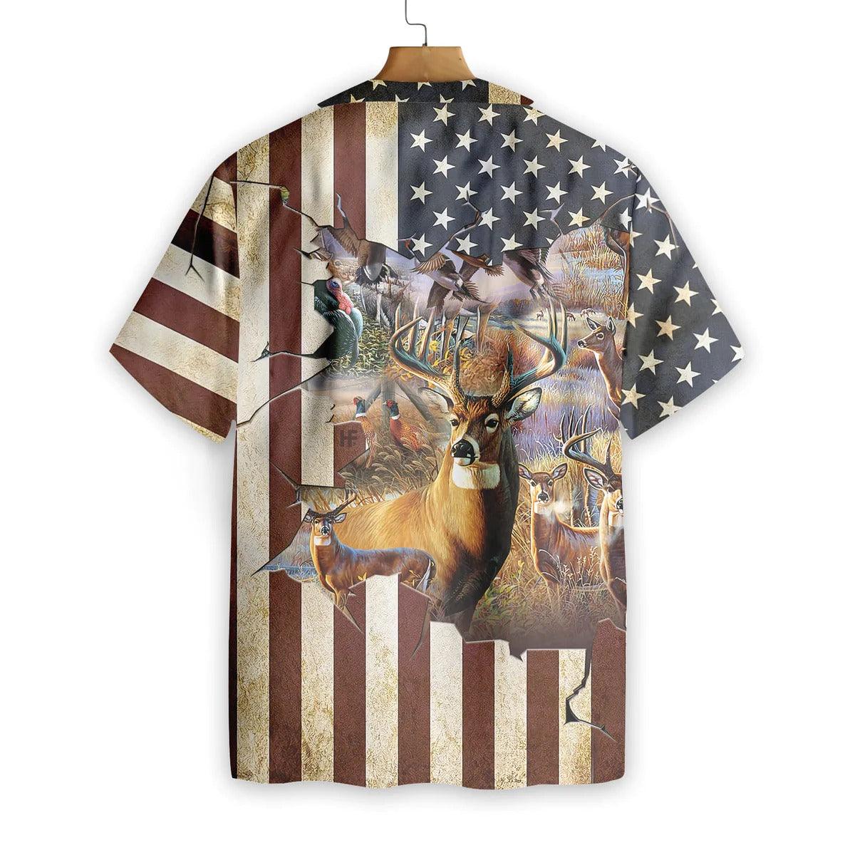 Deer Hawaiian Shirt, American Hunter Hawaiian Shirt, Hunter Summer Aloha Shirt - Perfect Gift For Men, Women, Husband, Wife, Friend, Family - Image 3