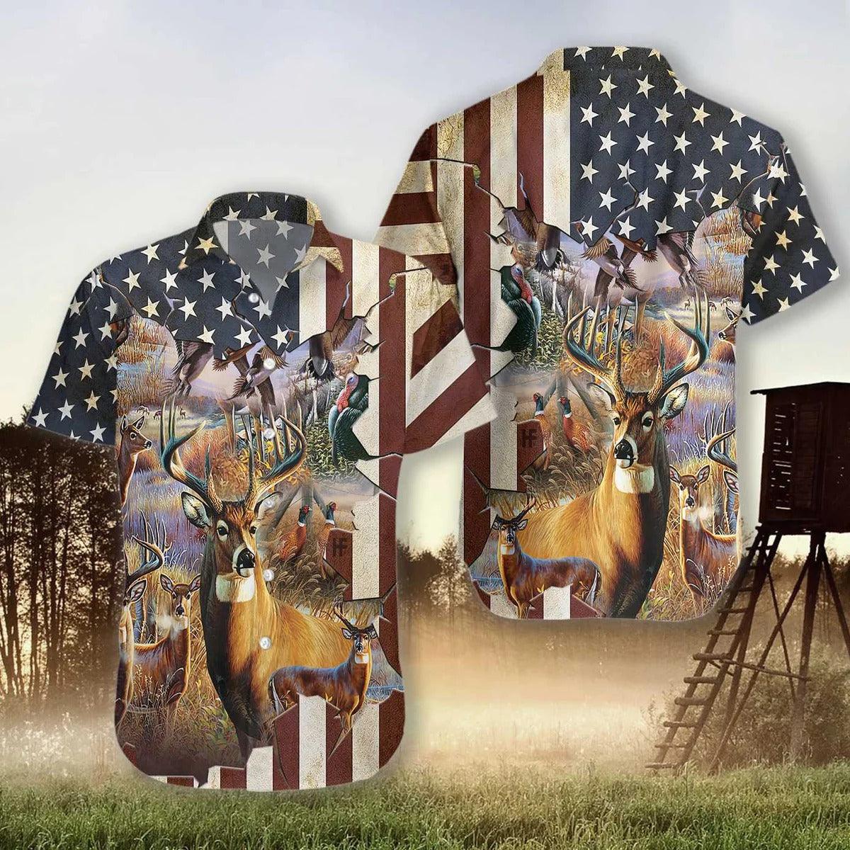 Deer Hawaiian Shirt, American Hunter Hawaiian Shirt, Hunter Summer Aloha Shirt - Perfect Gift For Men, Women, Husband, Wife, Friend, Family - Image 4