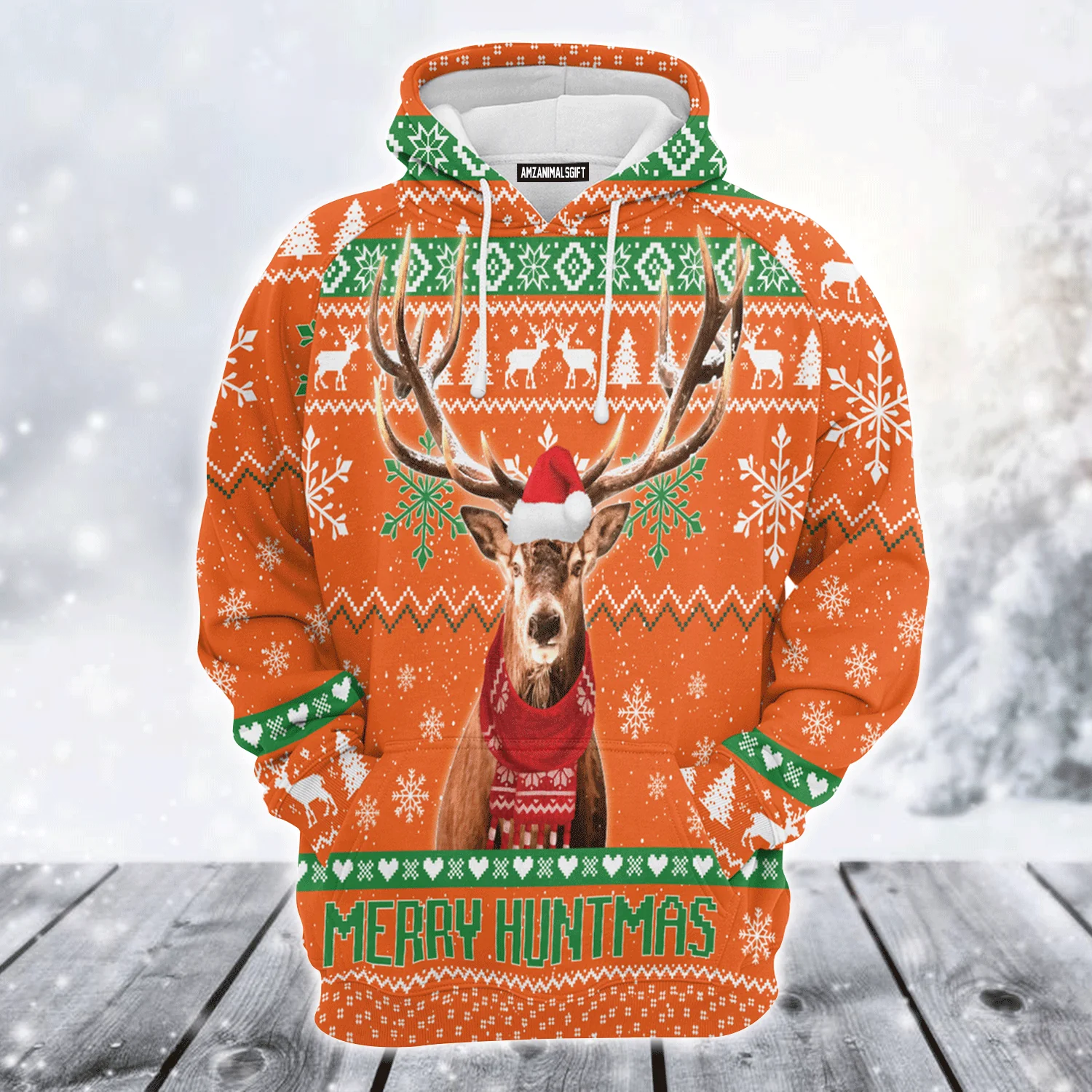 Deer Premium Christmas Hoodie, Merry Huntmas Funny Unisex Hoodie For Men & Women - Perfect Gift For Christmas, Hunter